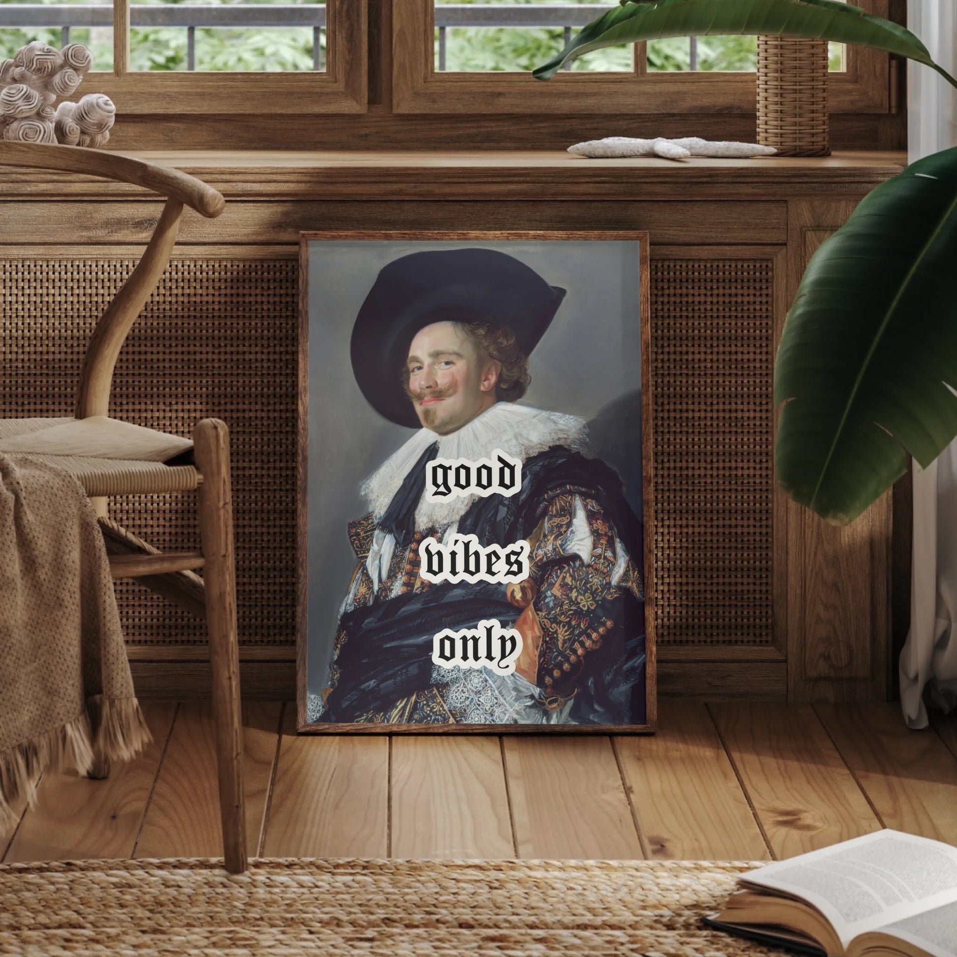 Klassisches Reiterportrait Wandbild individuell gestaltbar mit Wunschtext Heldenpose