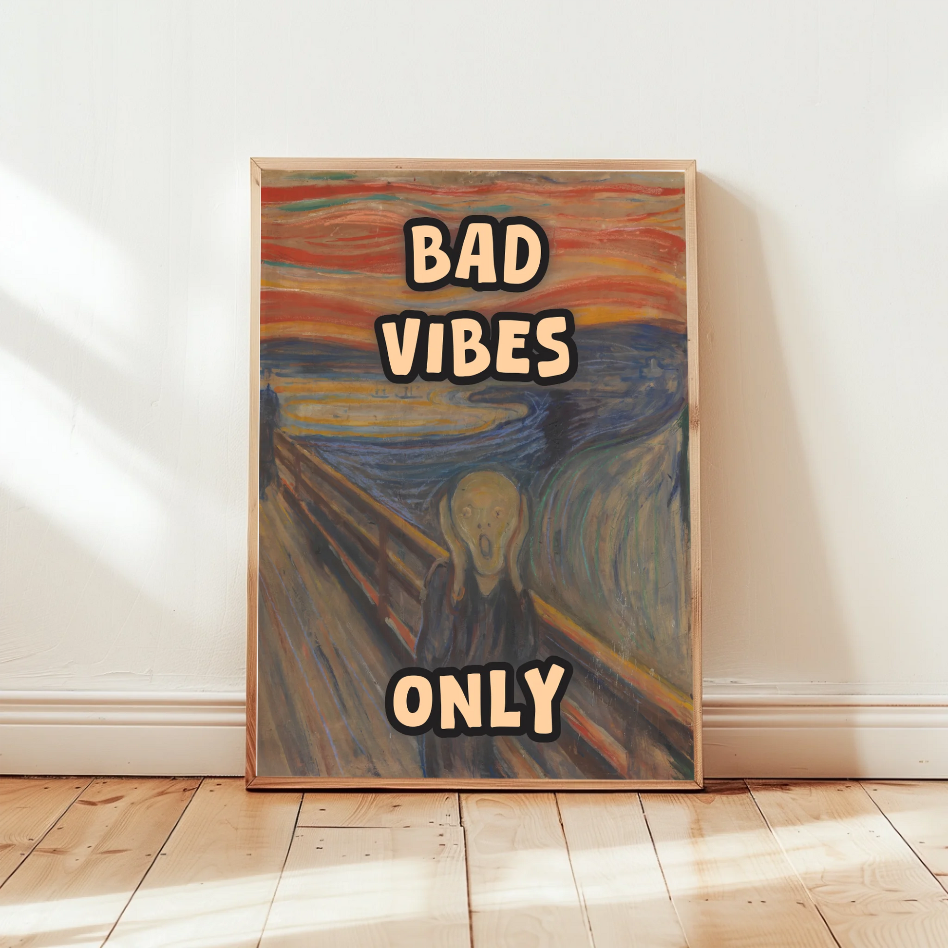 Edle Munch Kunstposter Der Schrei personalisierbar mit individuellem Text