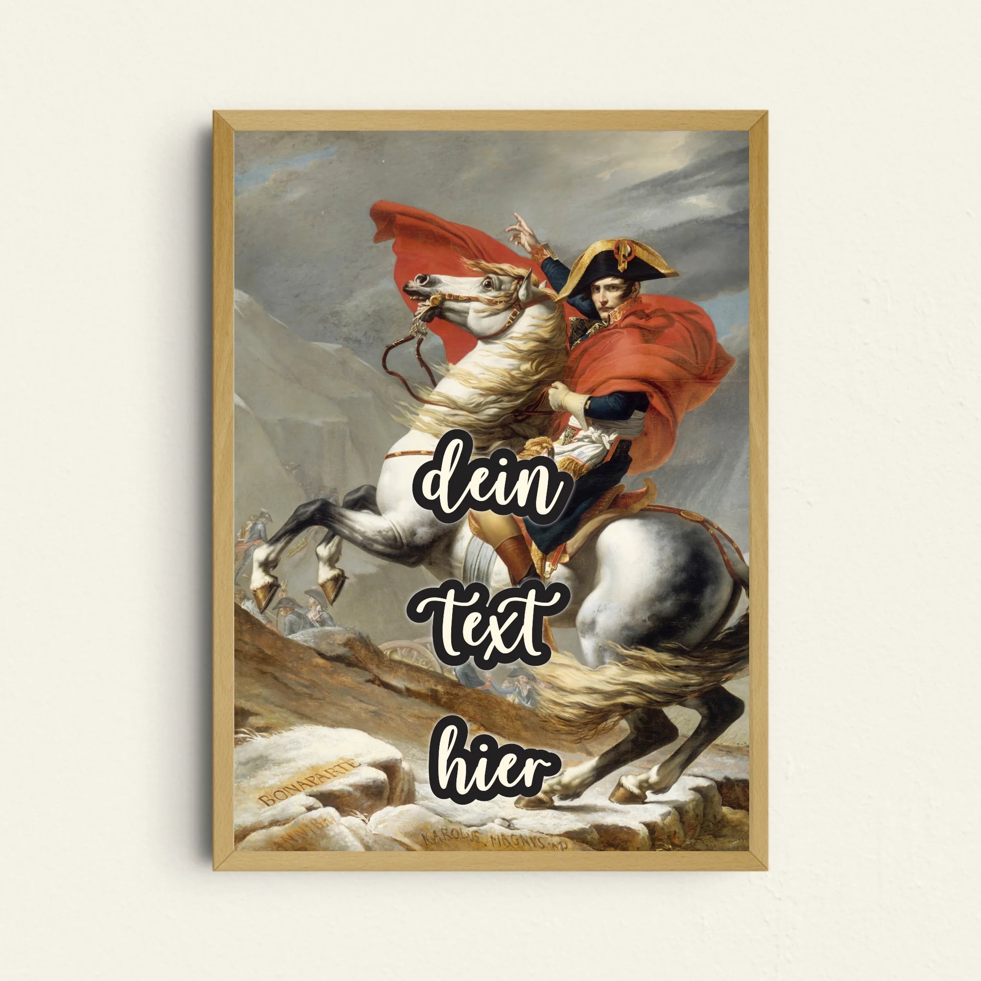 Napoleon überquert Alpen Poster Jacques-Louis David personalisierbar mit Wunschtext