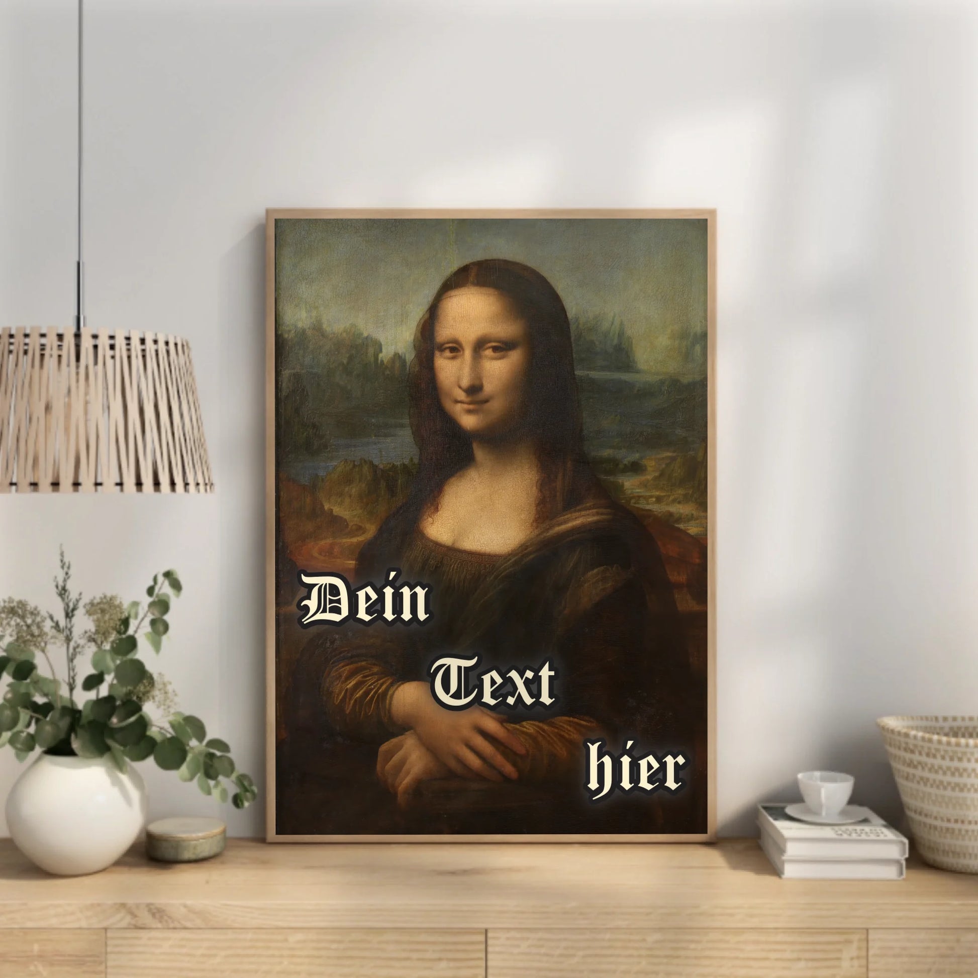 Leonardo da Vinci Mona Lisa Wandbild individuell gestaltbar mit persönlichem Text