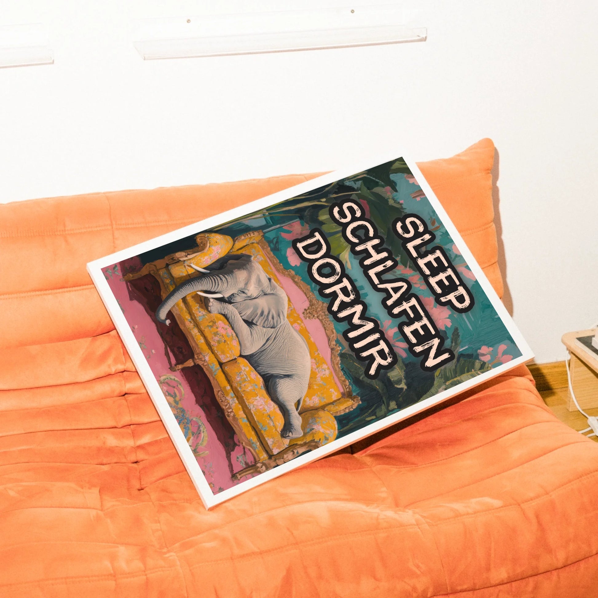 Sanfte Giganten Elefant Poster Sofa mit Textpersonalisierung für Tierliebhaber