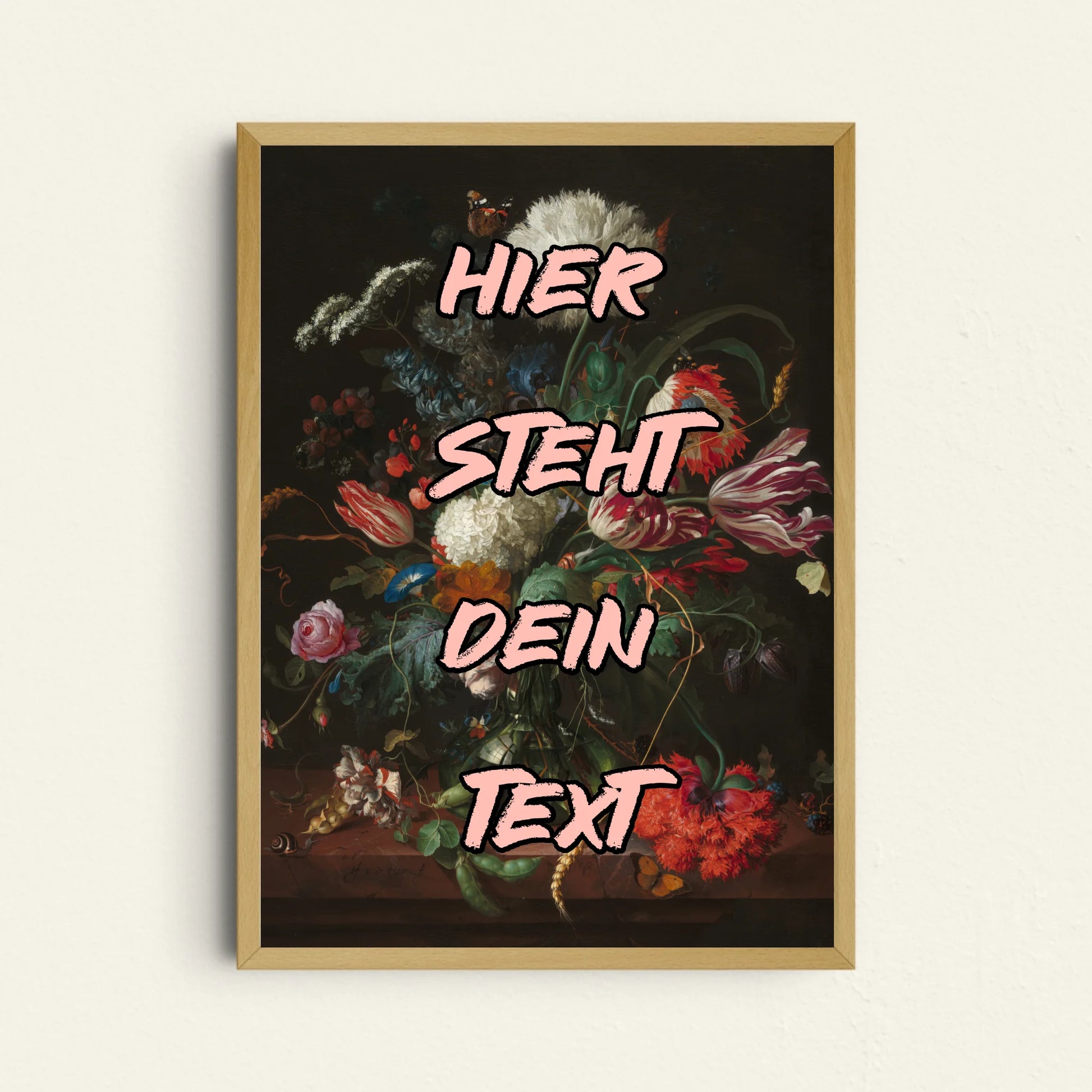 Klassisches Stillleben-Kunstposter mit Wunschtext personalisierbar