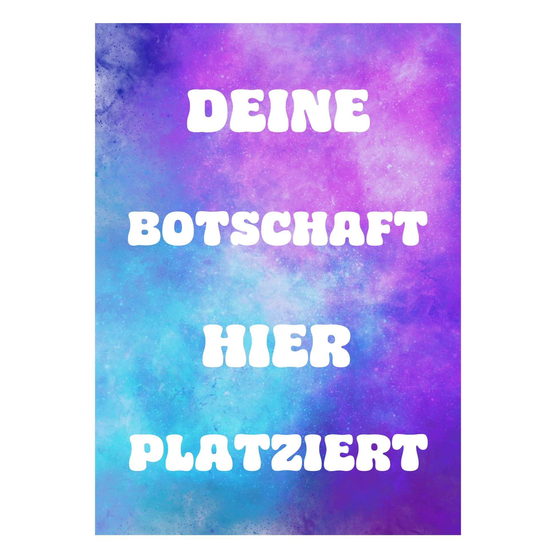 Wandkunst Poster in Blau mit personalisiertem Wunschtext