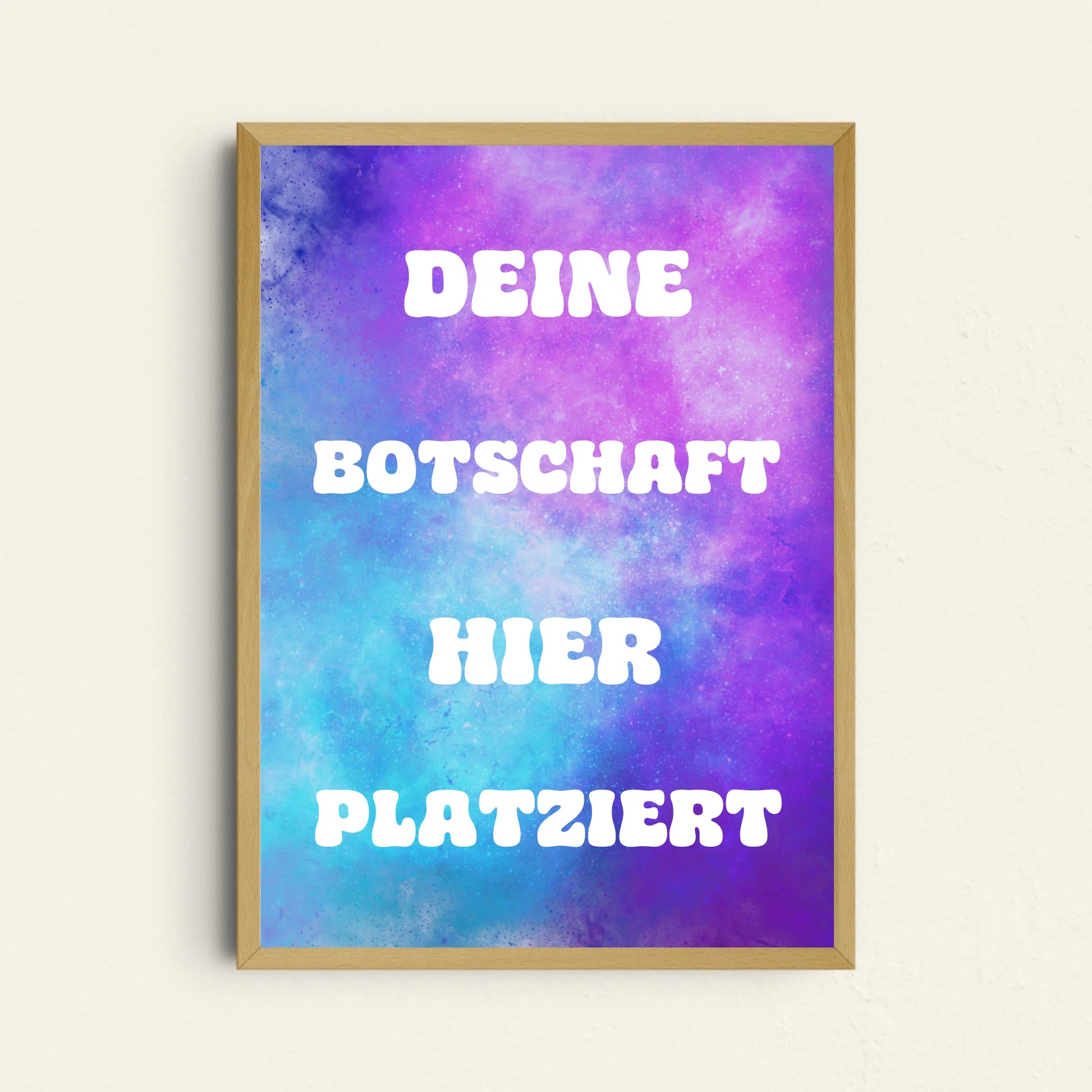 Personalisiertes Wunschtext-Poster in Blau für individuelle Wanddekoration