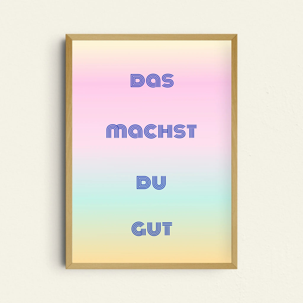 4 Zeilen Farbverlauf Poster Wunschtext mit Übergängen personalisierbar für individuelle Gestaltung
