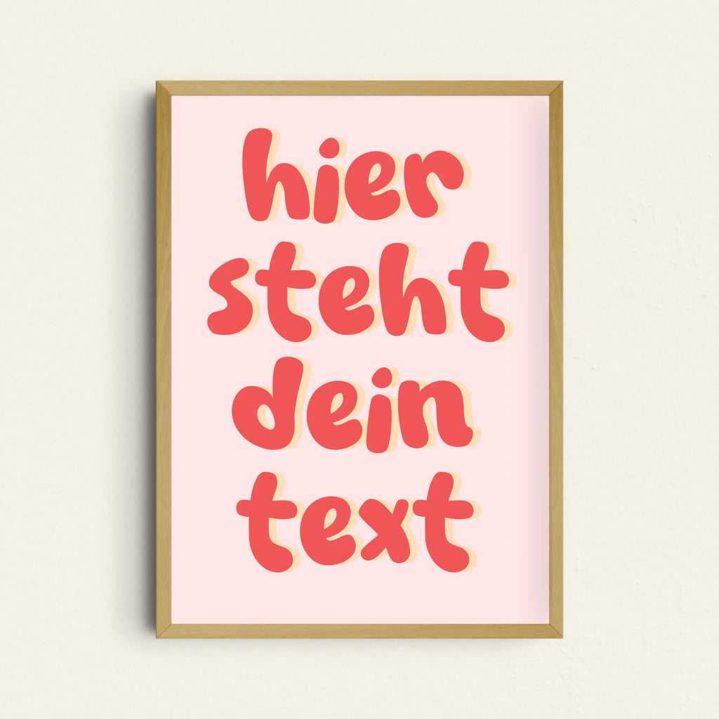 Eigener Text Poster Rosa Graffiti  
