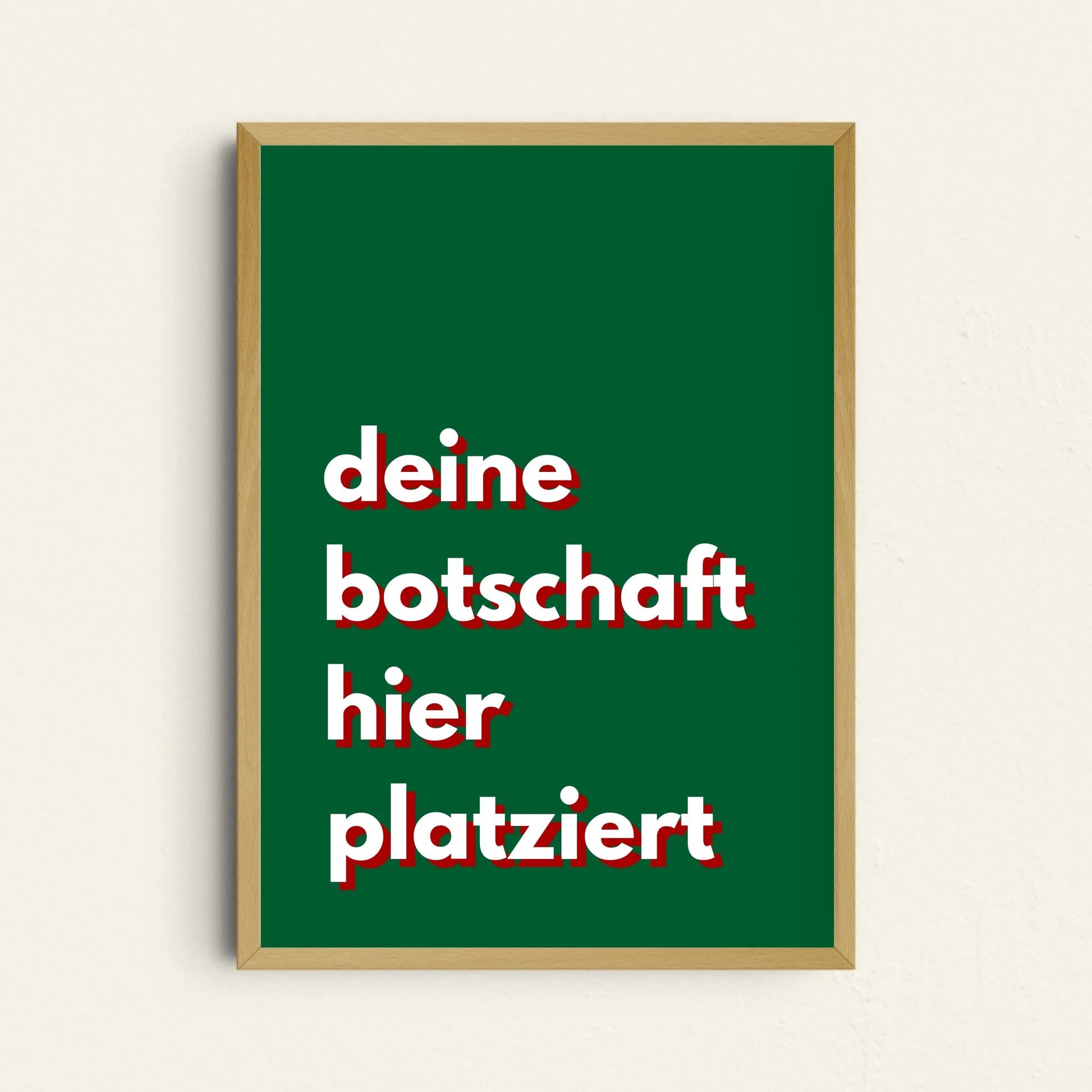 Grünes Textposter personalisieren