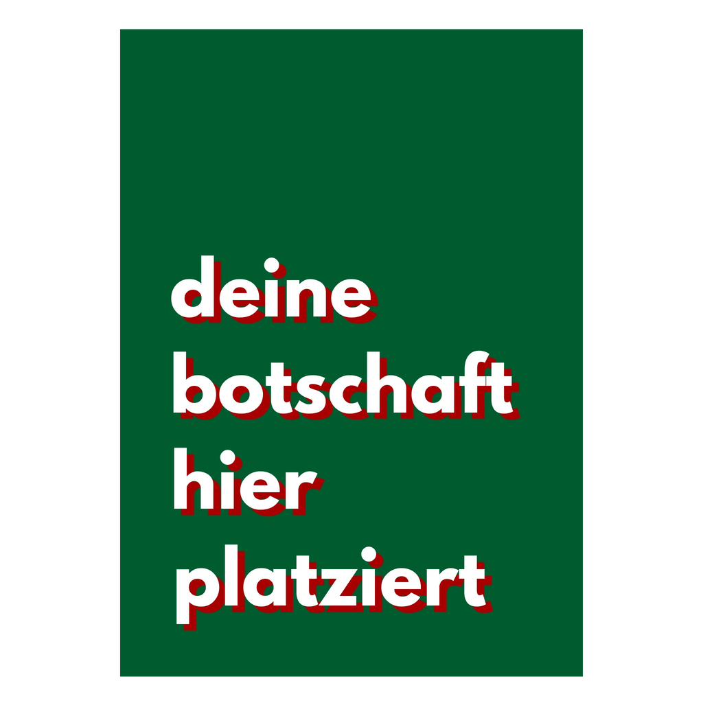 Grünes personalisierbares Poster