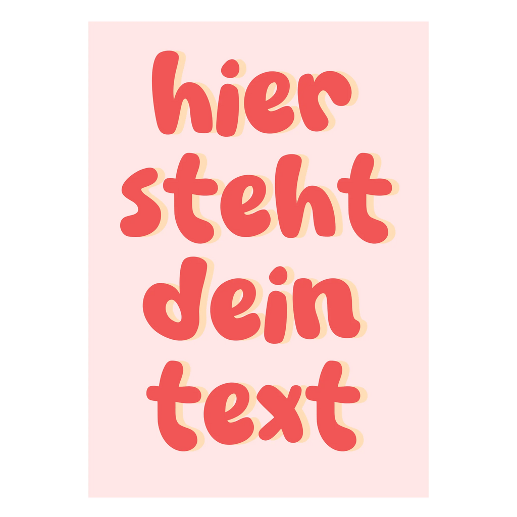 Poster Rosa Typografie Graffiti