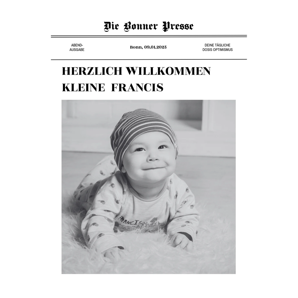 Erinnerungsposter mit Babyinformationen