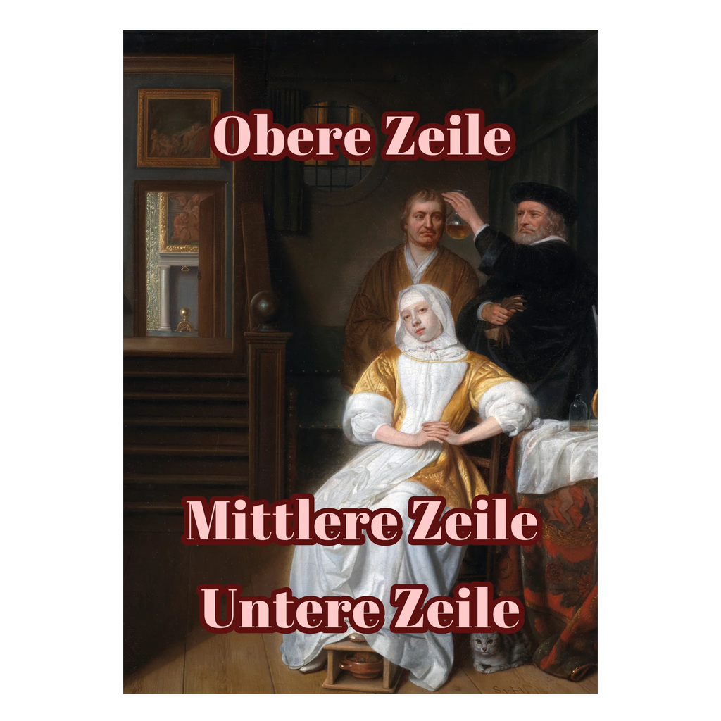Zeitloses Barock Damenportrait individuell gestaltbar mit Textpersonalisierung



