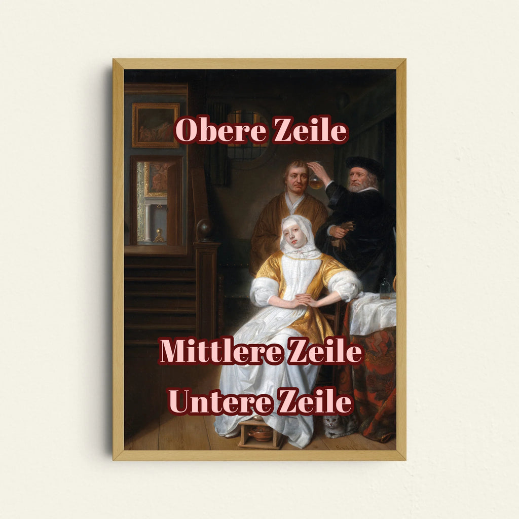 Klassisches Barock Dame Portrait Poster mit Textpersonalisierung für Kunstliebhaber
