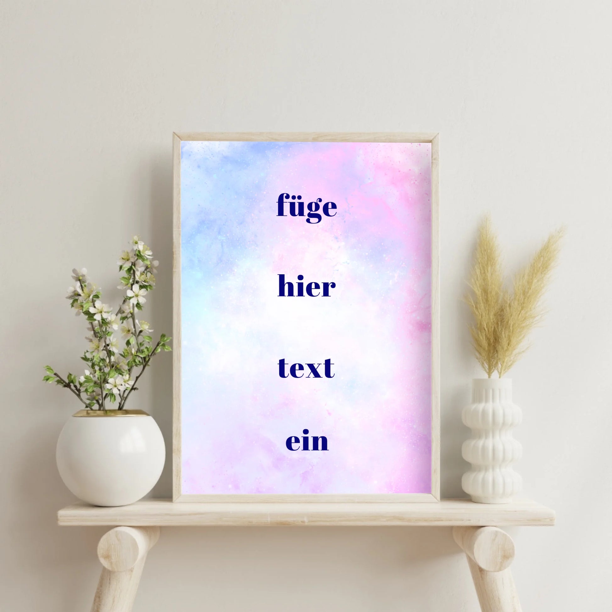 Blauton Typografieposter mit Textpersonalisierung für persönliche Statements
