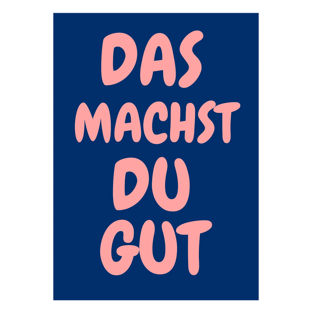 Vintage-Retro-Poster blau mit Typografie-Elementen und eigenem Text
