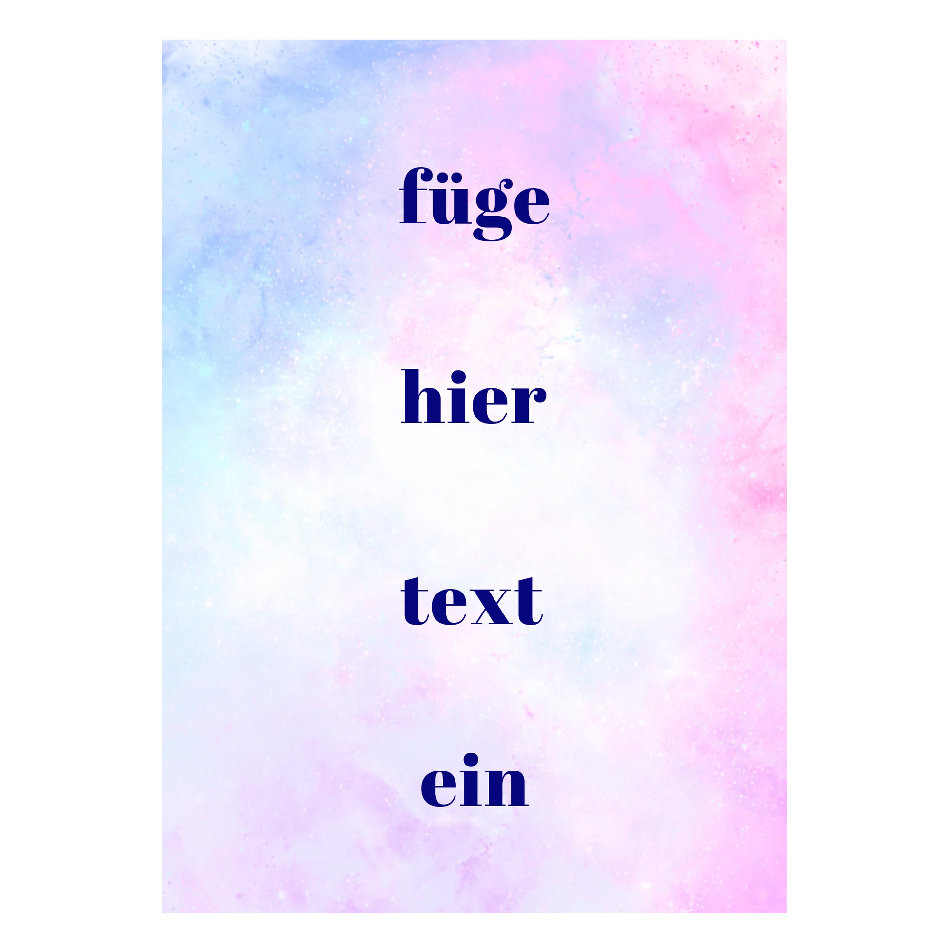 Individuelles blaues Poster personalisierbar für starke persönliche Aussagen
