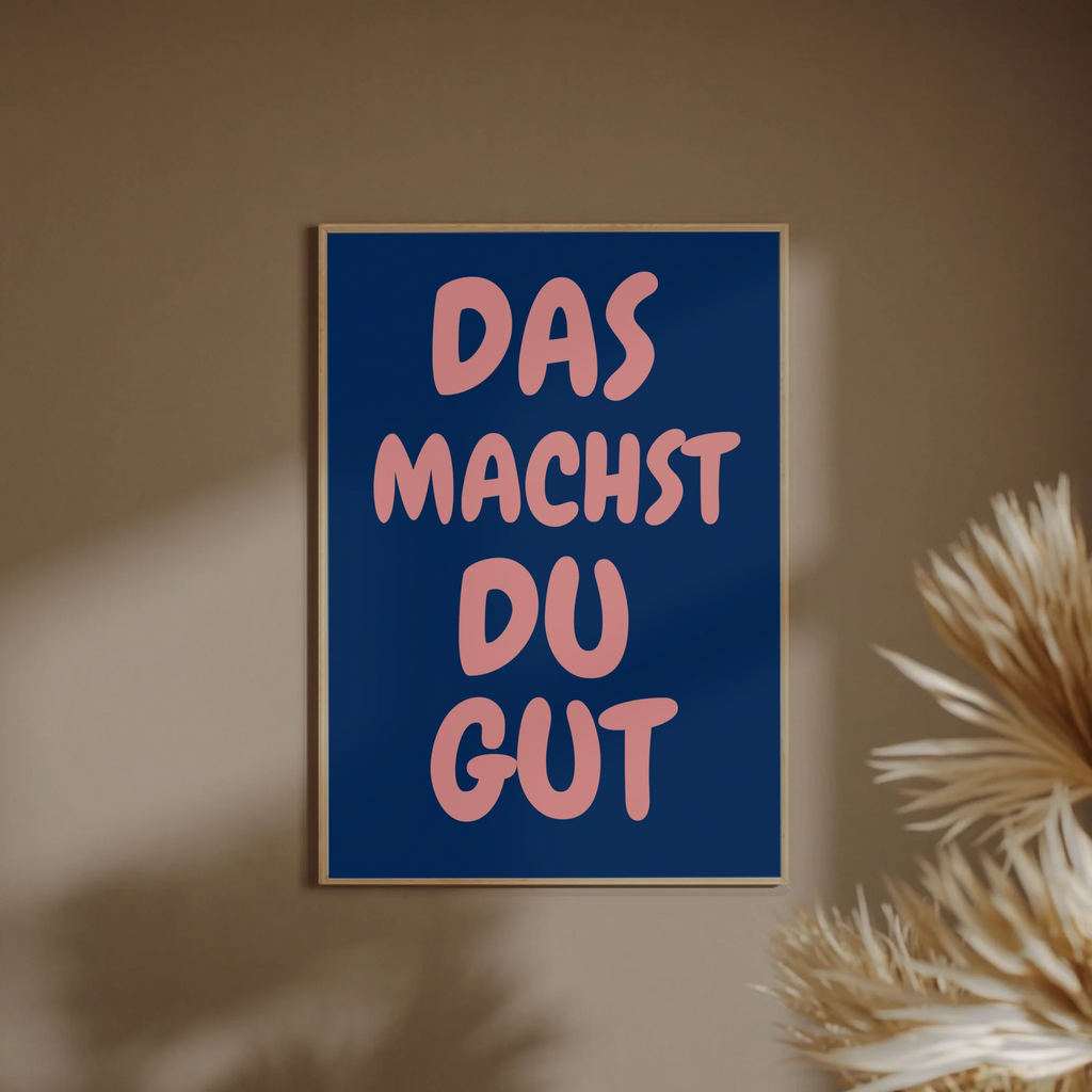 Blaues Vintage-Typografie-Poster retro mit personalisierbarem eigenem Text
