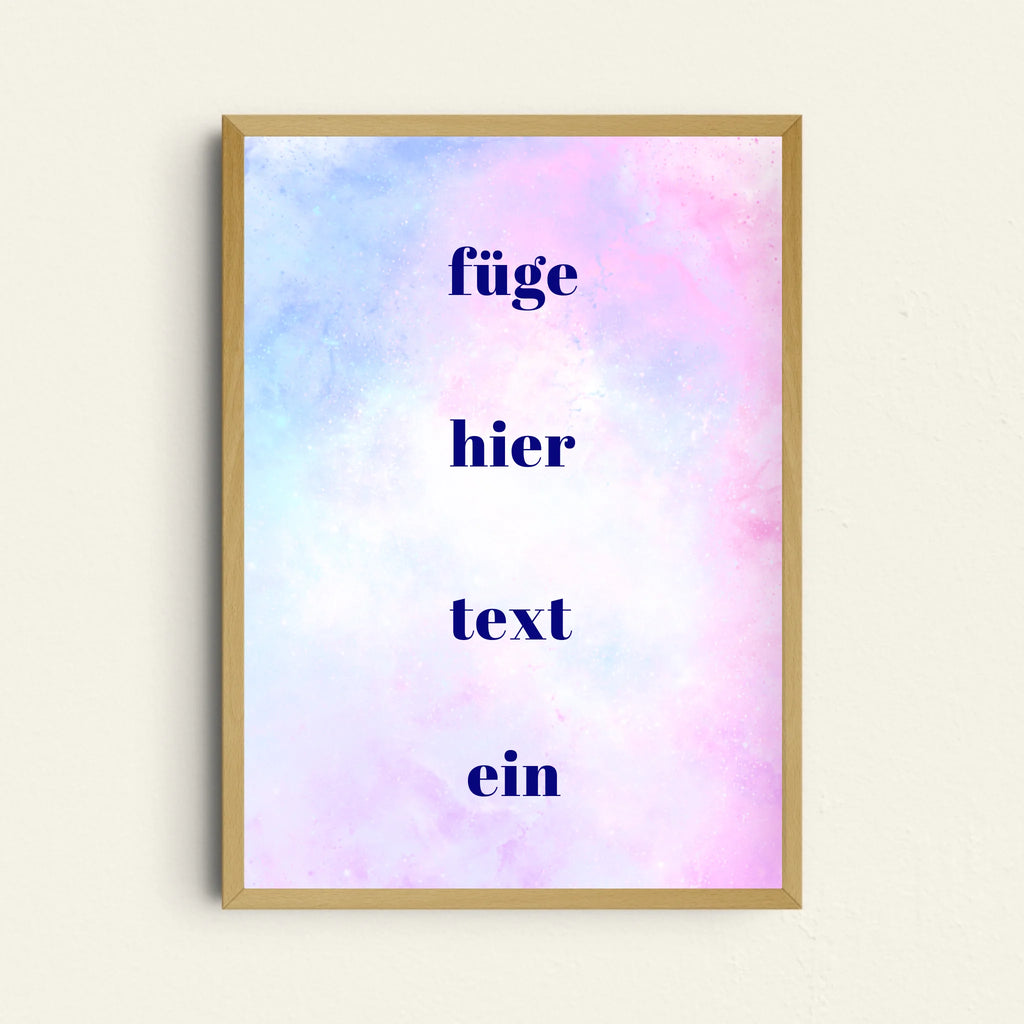 Blautöne Poster Dein Statement personalisierbar für individuelle Wandgestaltung
