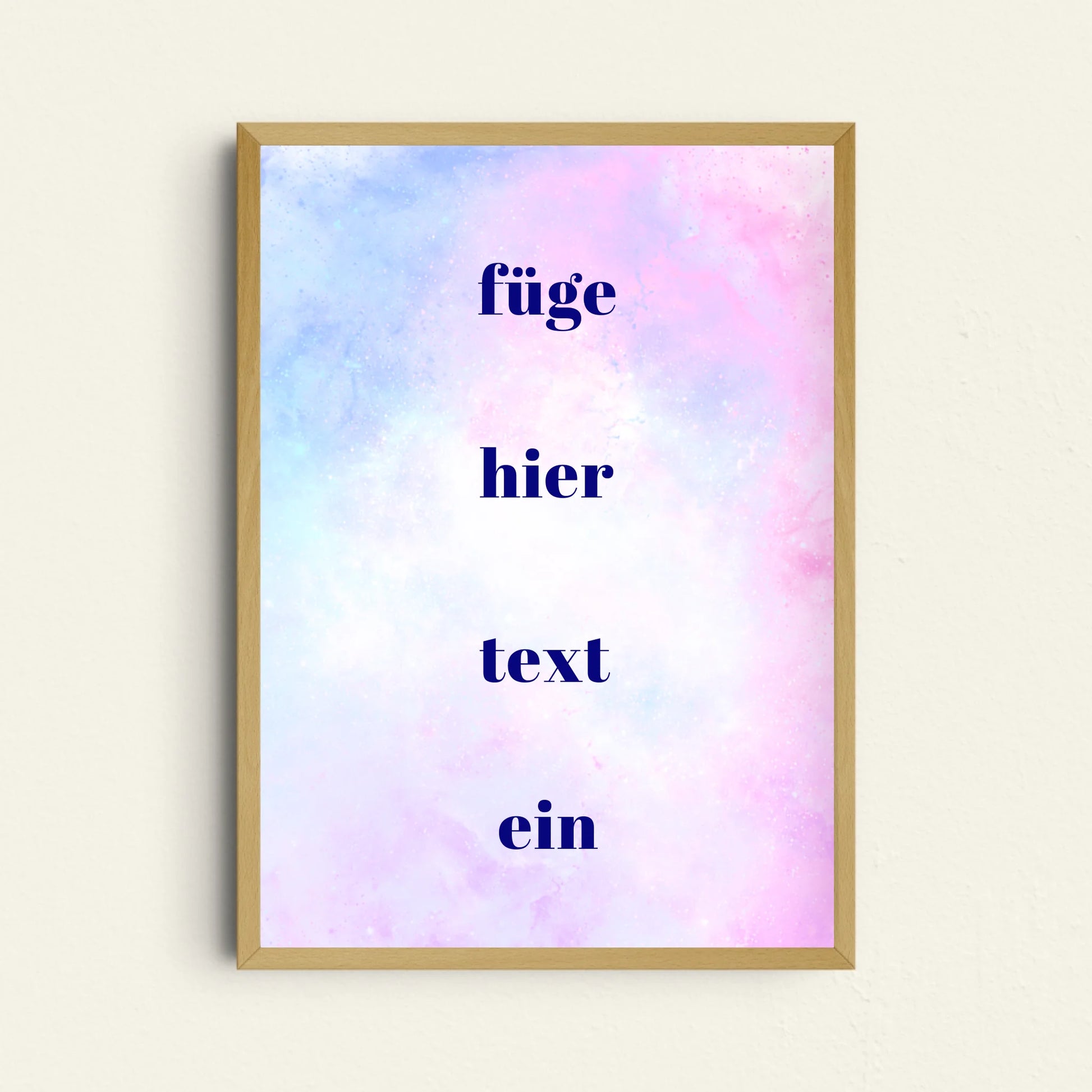 Blautöne Poster Dein Statement personalisierbar für individuelle Wandgestaltung
