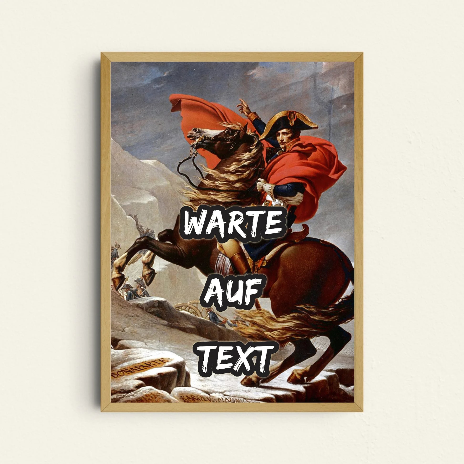 Jacques-Louis David Napoleon Reitbild Poster individualisierbar mit persönlichem Text

