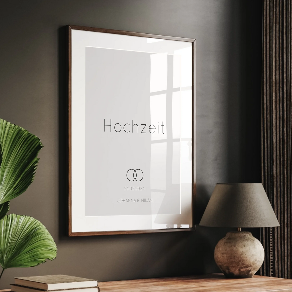 Personalisierbares Paarposter mit Text
