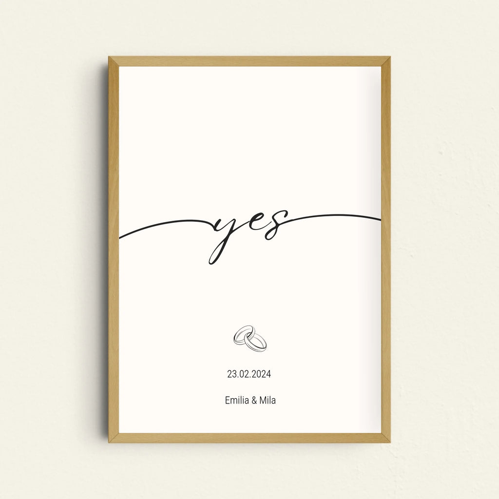 Poster mit personalisiertem Eheversprechen

