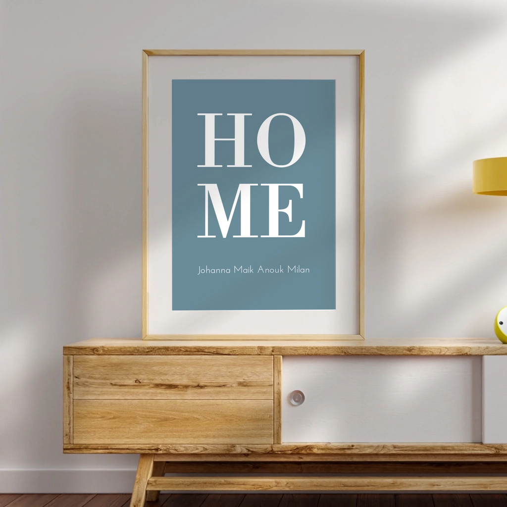 Familienname auf minimalistischem Poster

