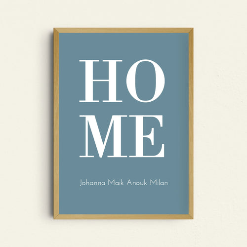Personalisiertes Poster mit Familiennamen als moderne Wanddekoration

