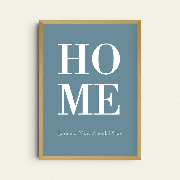 Personalisiertes Poster mit Familiennamen als moderne Wanddekoration

