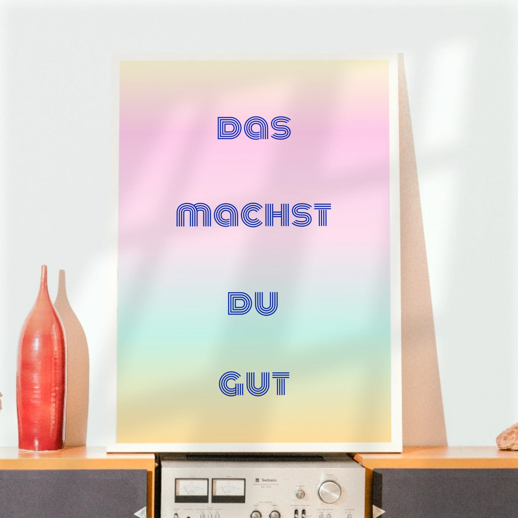 Farbverlauf Poster 4 Zeilen mit Textpersonalisierung und harmonischen Übergängen
