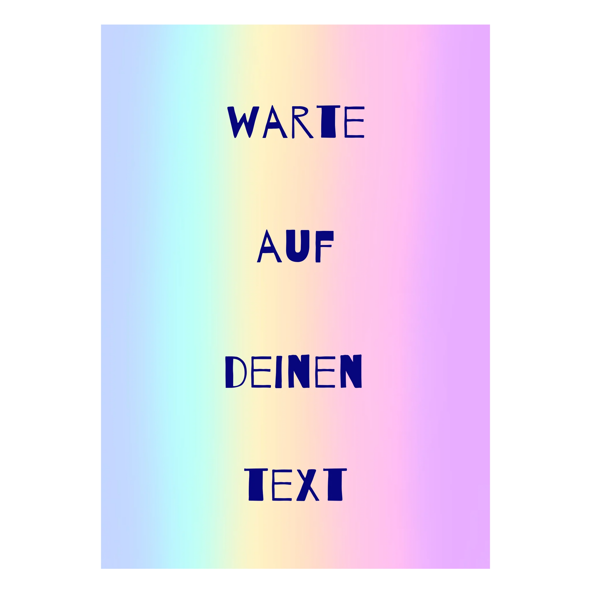 Sanfte Töne Farbverlauf Textposter mit Textpersonalisierung für harmonische Wandkunst
