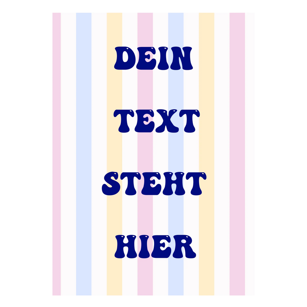 Personalisierbare Wanddekoration mit Retro-Streifen und eigenem Text
