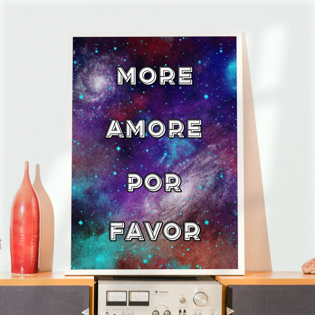 Inspirierendes Galaxie Textposter individuell gestaltbar mit kreativem Wort


