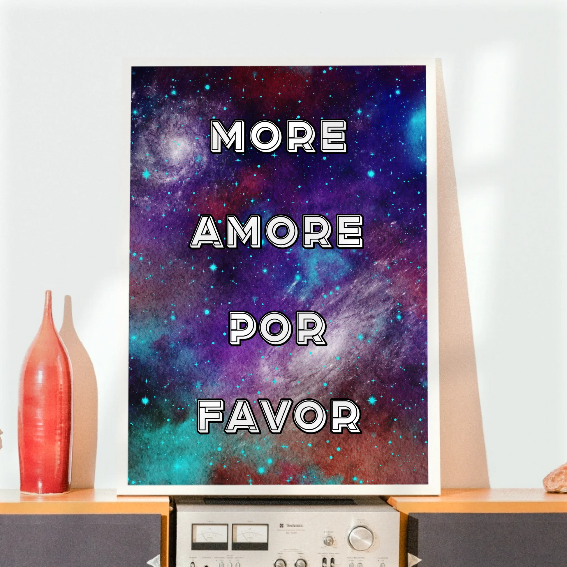 Inspirierendes Galaxie Textposter individuell gestaltbar mit kreativem Wort


