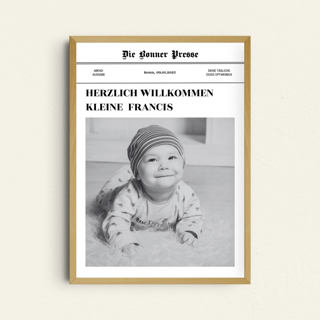 Personalisierbares Poster zur Geburt