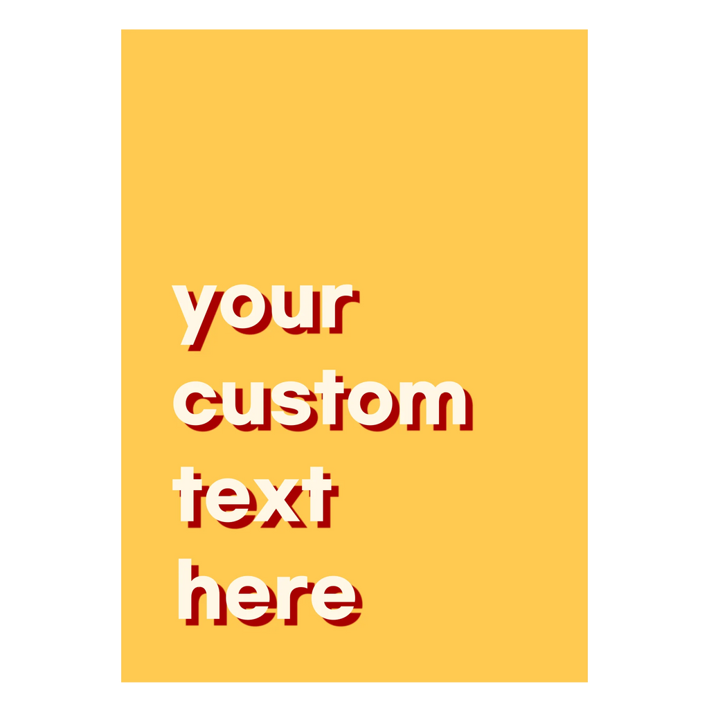 Gelbes urbanes Textposter linksbündig für 4-zeilige personalisierte Texte
