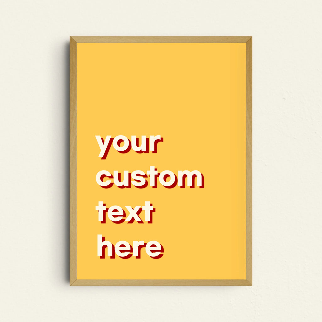 Gelbes Textposter linksbündig 4-zeilig personalisierbar im urbanen Typografiestil
