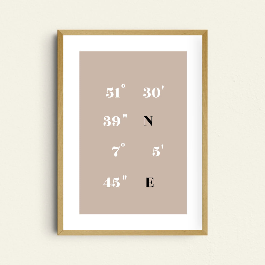 Personalisierbares Poster mit GPS-Daten deines Lieblingsortes