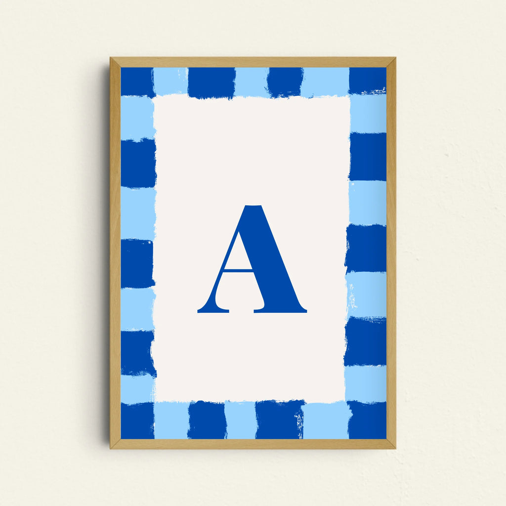 Farbiges Initialen-Poster mit personalisierbarem Monogramm für individuelle Wanddekoration
