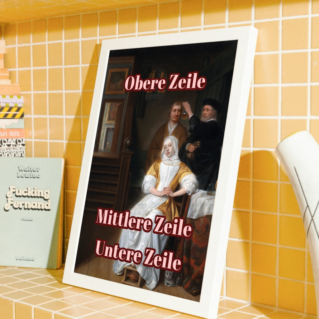 Klassisches Barock Dame Portrait Poster mit Textpersonalisierung für Kunstliebhaber
