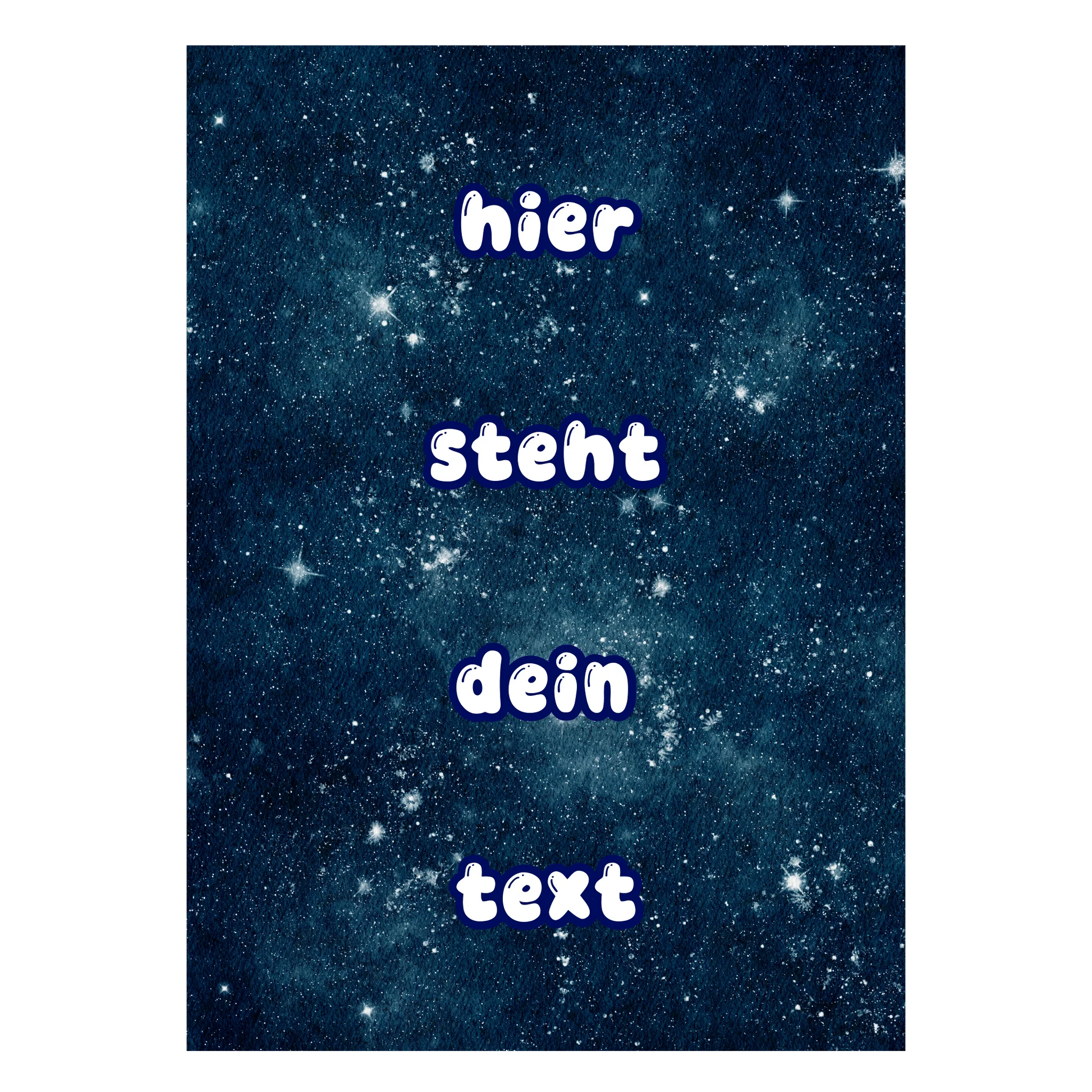 Personalisierte Sternenhimmel Wandkunst Nachthimmel mit individuellem Wunschtext

