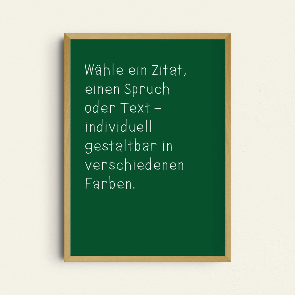 Lebensmotto-Poster mit personalisierbarem Wunschzitat
