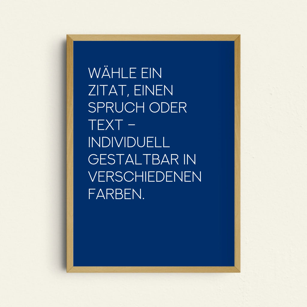 Minimalistisches Lieblingszitat-Poster mit Wunschzitat als inspirierende Wandkunst
