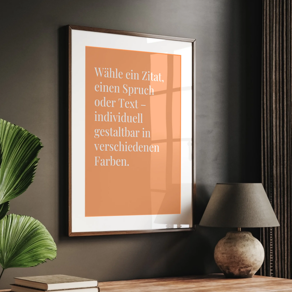Personalisierbare poetische Literatur-Wandkunst mit Zitat-Charakter
