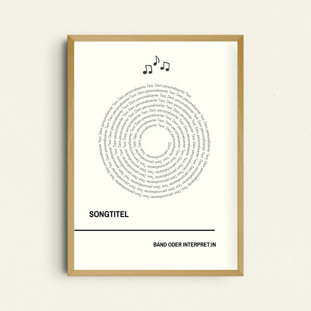 Personalisierbares Poster mit Songtext

