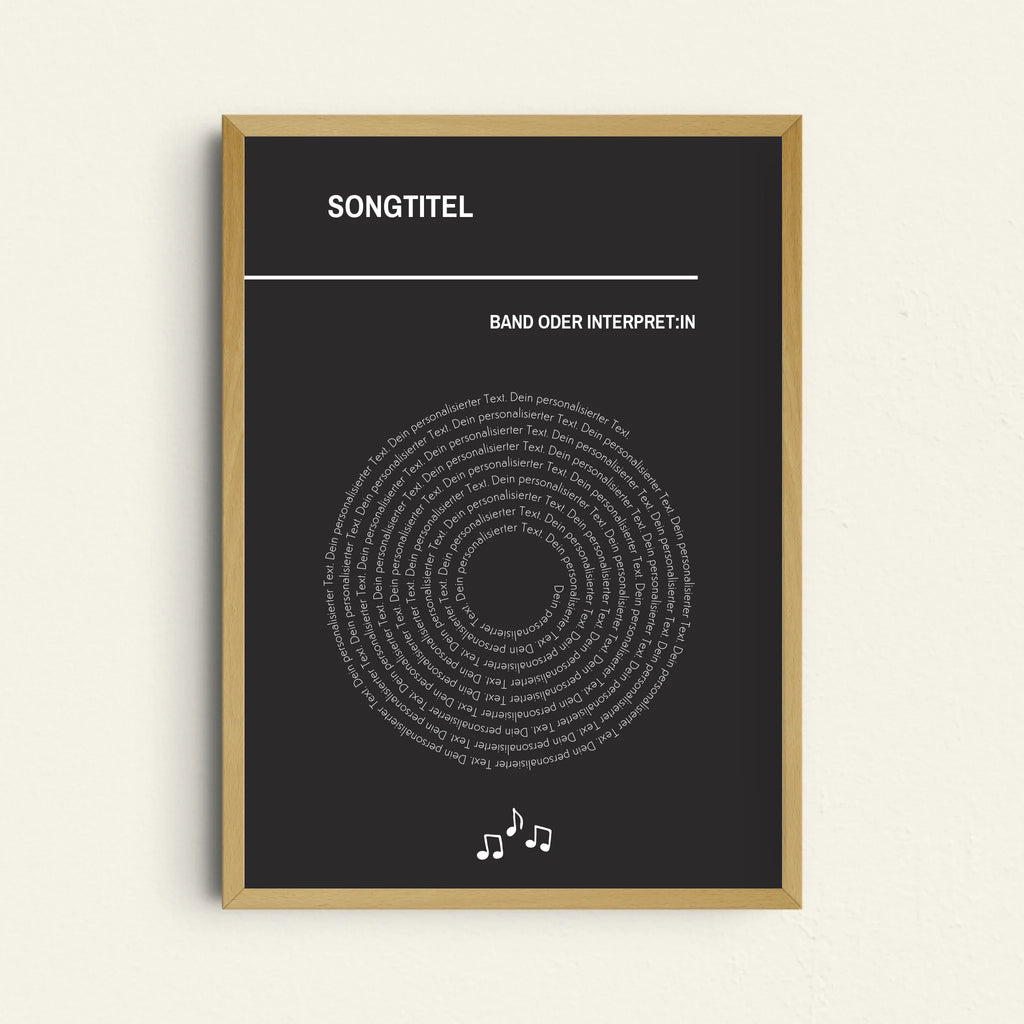 Modernes Musikposter mit Lyrics