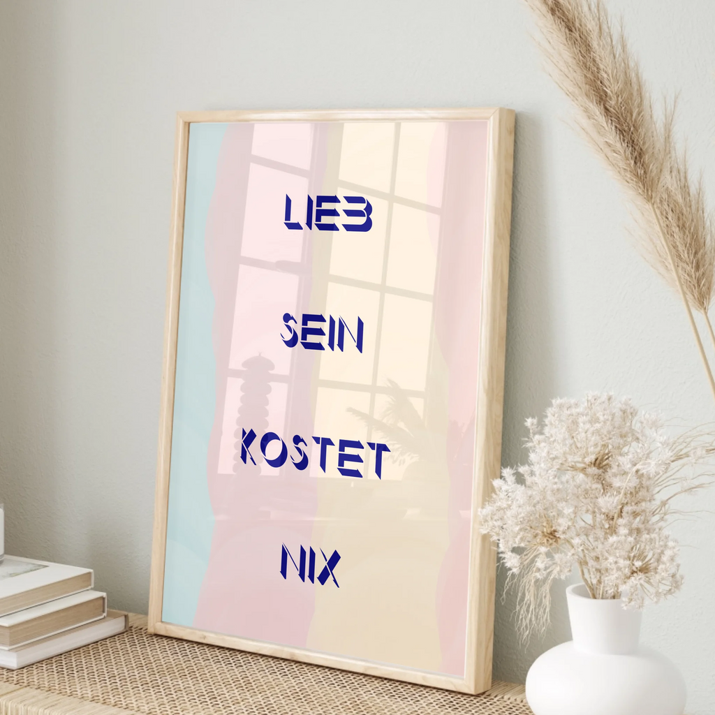 Farbenfrohe Layoutposter individuell gestaltbar mit persönlichen Texten



