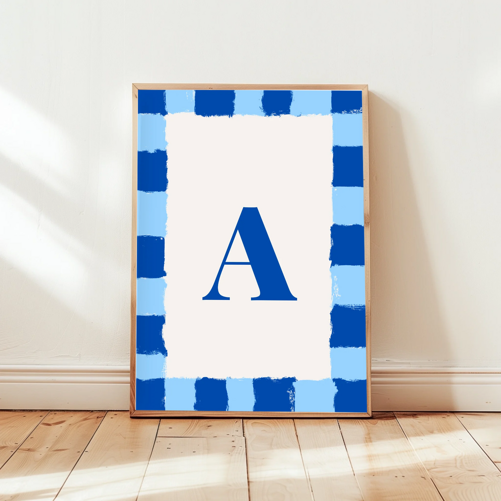 Personalisiertes Monogramm-Poster in bunten Farben mit individuellen Initialen
