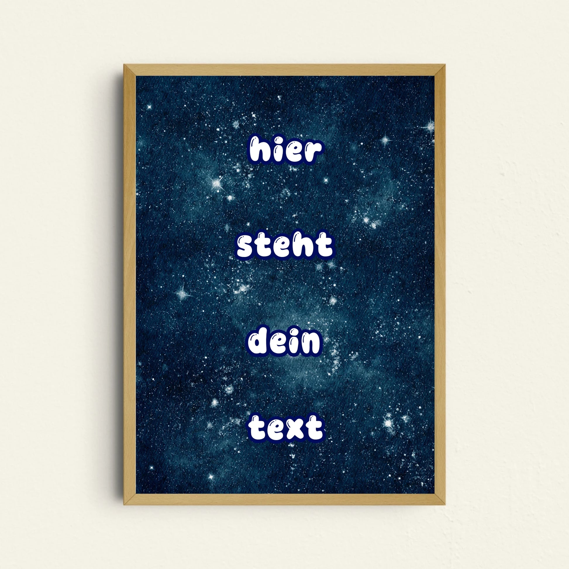 Nachthimmel Wunschtext-Poster personalisierbar mit individuellem Text für romantische Wandkunst
