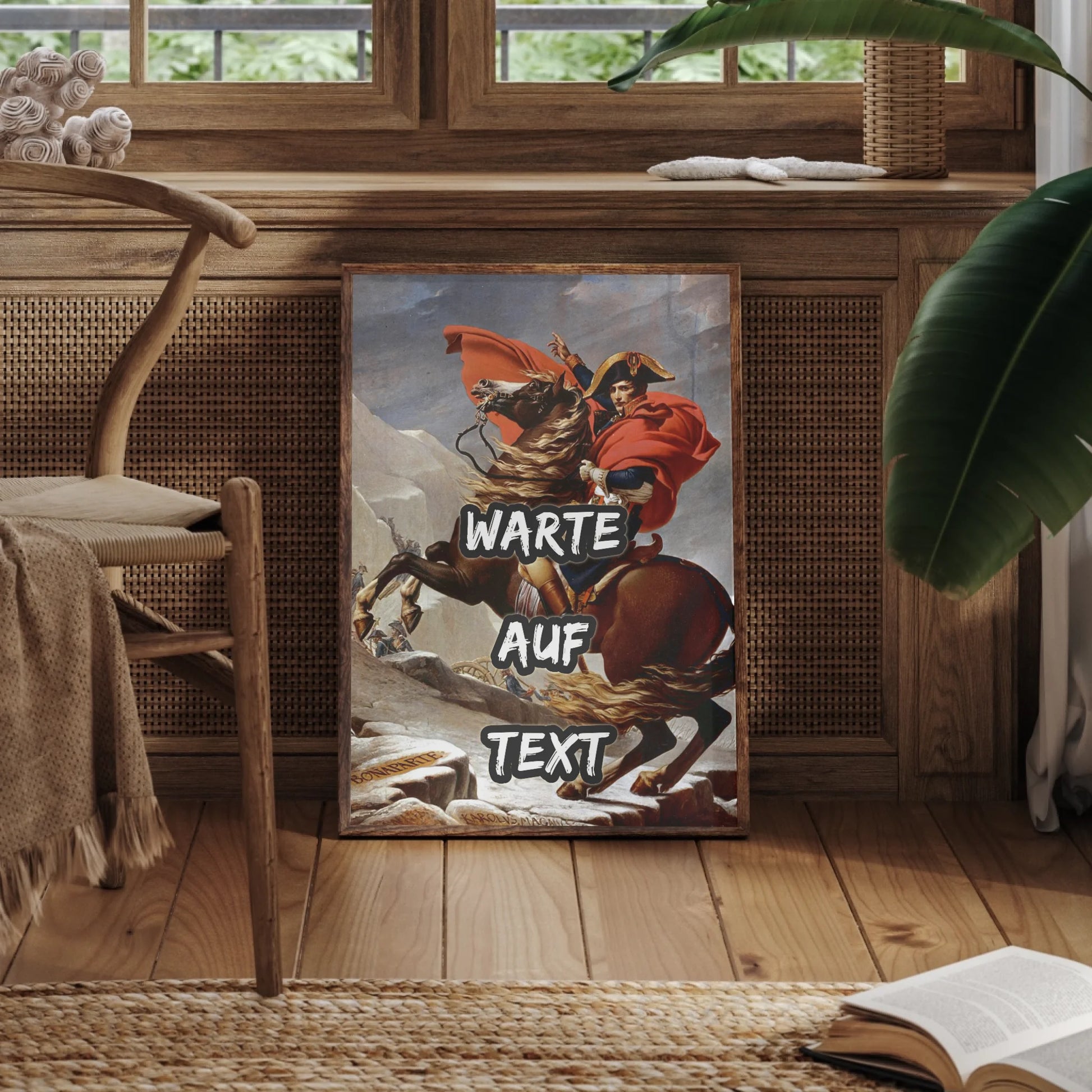 Klassisches David Napoleon Reiterportrait Poster mit Textpersonalisierung
