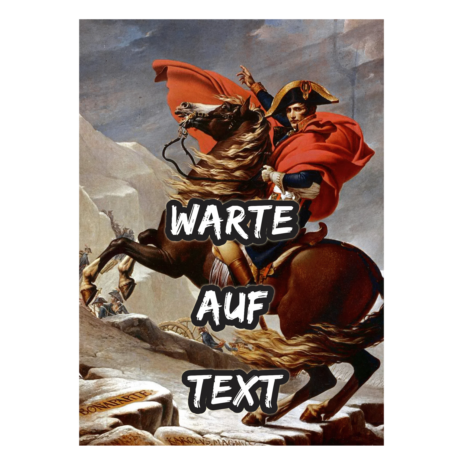 Personalisierte David Wandkunst Napoleon Reitbild mit eigenem Text
